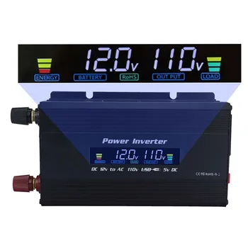 1000 W 12 В 220 v/110 Инвертор Модифицирана Синусоидална LCD Дисплей Конвертор Зарядно Устройство Адаптер Напрежение Трансформатор