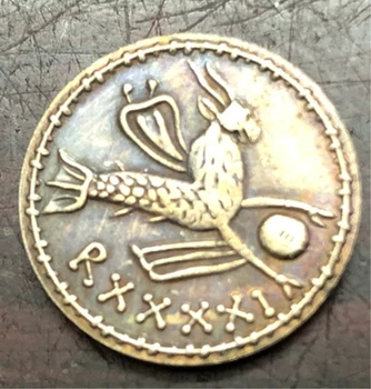 16-18 години Мавритания един динарий-Джуба II Херкулес, носещи аверс, Козирог обратна Копие Монети