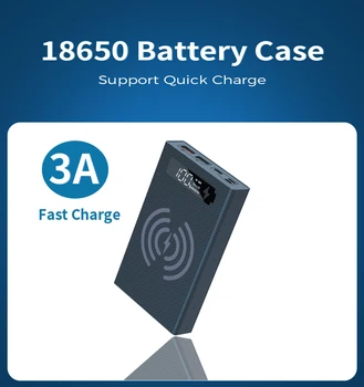 18650 Отделението блок, Подкрепа за бързо зареждане, Калъф за батерията, 5 слота, Подходящи за iPhone 11 Pro Max, за Samsung серия S9, S10, S20