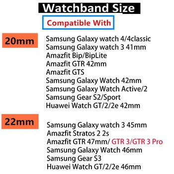 20 мм/22 мм и Каишка За Samsung Galaxy watch 4/classic 3/Активни 2/46 мм/42 мм Регулируема Еластична Найлонов гривна Huawei GT/2E/Pro band