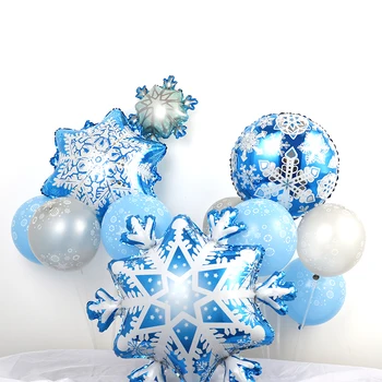 5 бр. Весела Коледа, балони от фолио във формата на снежинки, Ледената Снежна Принцеса, балони, украса за Коледното парти, детски играчки, Коледни аксесоари