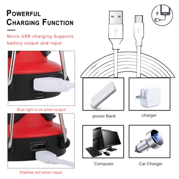 6 Режима на Led гаражно лампа Вградена батерия USB кабел за зареждане прожектор За Офис, склад, цех, промишлено поддръжка
