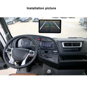 7-инчов Автомобилен Монитор за обратно виждане TFT LCD HD Екран с 8 Светлини, Камера за камиони с 8 Светлини, Камера за товарни автомобили, автобуси, АВТОБУСИ