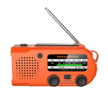 AM/FM/ WB Слънчево Радио Спасителна Слънчева Ръкохватка Мощен Led Фенерче Електрически Фенер SOS сигнал Радио с по-голяма батерия 5000 mah
