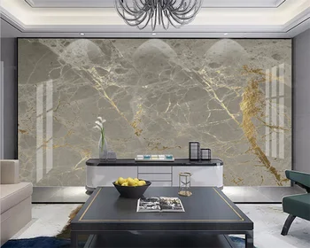 Beibehang Индивидуални нови модерни минималистичные светли луксозни златисто-сив мрамор тапети papel de parede