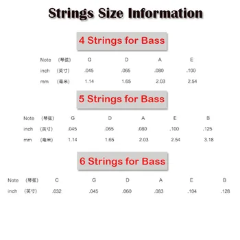 DIMITAR DN-045 4 струни 5 струни 6 струни на Бас Електрически Бас струни на Бас резервни части на едро на аксесоари за музикални инструменти