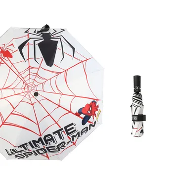 Disney Spider-Man Мода Преносим UV Сгъваем Автоматичен Чадър за Дъжд на Вятър Устойчиви Пътуване Слънчеви Чадъри Чадър Академия