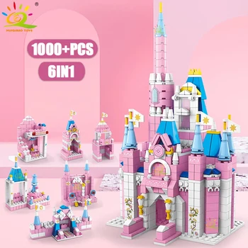 HUIQIBAO Приятели Ледена Замъка на Принцеса Кралица Градивни елементи на Модулен пакет от Тухли за Момичета Къща Дворец Детски Строителни Играчки
