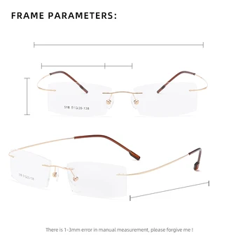 ZIROSAT 518 Memory Титанов Очила Без Рамки За жени Или мъже, Модни Маркови Дизайнерски Очила За Късогледство, Оптични Рамки За Очила По Рецепта