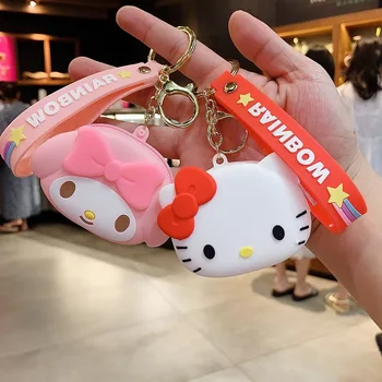Аниме Sanrio Hello Kitty Kuromi My Melody Cinnamoroll Kawai Портмонето Ключодържател Чанта Модерен Декор, Играчки За Момичета, Подарък За Рожден Ден
