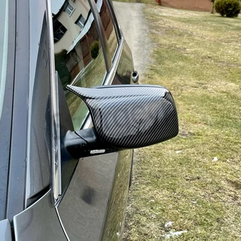 Въглеродни Влакна Автомобилна Врата за Обратно виждане Крило Огледало Странично Огледало, Капачка на Капака на Калъф за BMW E60 E61 E63 E64 5 6 Серия Модел 2004-2010