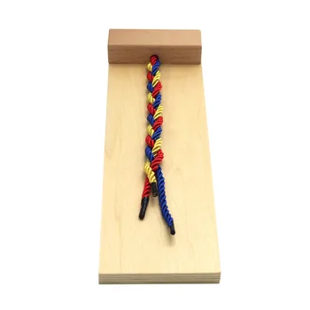 Дървена 3-цветен Ракита дъска Монтесори за координация на ръцете и очите Тъкане на кос