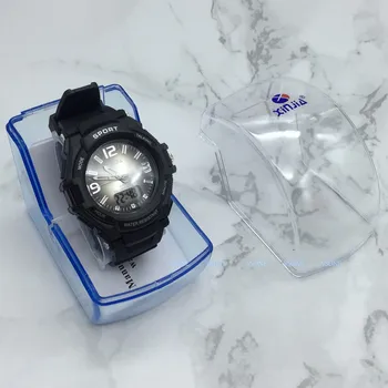 Италиански аналогово-цифрови говорещи ръчни часовници с двоен дисплей и будилник за слепи и хора с увредено зрение, с черна гумена каишка 861ZTI
