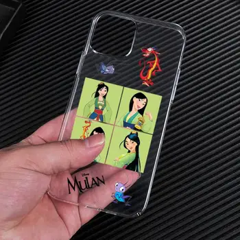 Калъф За телефон Disney Princess Mulan за iPhone 13 12 11 Pro Max Mini XS 8 7 Plus X SE 2020 XR Прозрачен Мек Калъф