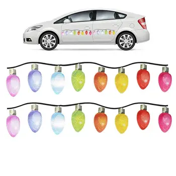Коледни Светлоотразителни, Автомобилни Магнити | Цветни Магнити с електрически крушки| Магнитни Стикери за Коледни Светлоотразителни, Автомобилни Магнити