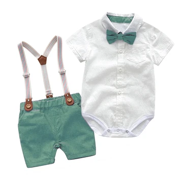 Комплект дрехи за малки момчета, Летен Костюм За един Господин на Рожден Ден, на боди за новородени бебета, дрехи за новородени, Панталони с Колан, Комплект за Деца