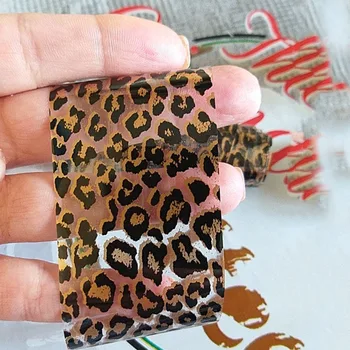 Мода Леопардовый модел на 3D Декорация на Нокти Етикети Изкуство Предаване на Фолио за декорация за нокти е Лесно