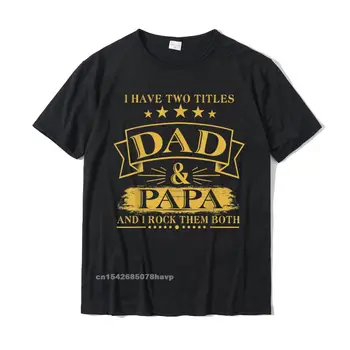 Мъжки Имам Две Имена На Татко И Татко Забавна Тениска Подарък За Деня На Бащите Тениска Блузи, Тениски Обикновен Обикновен Памучен Мъжки T-Shirt Нормално
