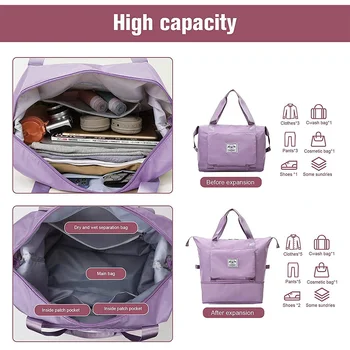 Сгъваема Сгъваема Чанта за Съхранение с Голям Капацитет, Пътни Чанти за Жени, Чанта-Тоут, ръчния Багаж, Чанта, Дамска Чанта, Дамски Чанти за Рамо
