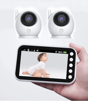 Следи бебето С Камера 4,2 инчов Екран Нощно Виждане Увеличение 2 Пъти Аудио ВОКС Lullaby Детски Вик Аларма, Контрол на Температурата