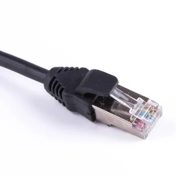 Ъглов Удлинительный кабел RJ-45 мъж към жена Lan Network Ethernet Кабел за монтаж на панел 8P8C Компютърен щит Cat5 Пач-Кабел